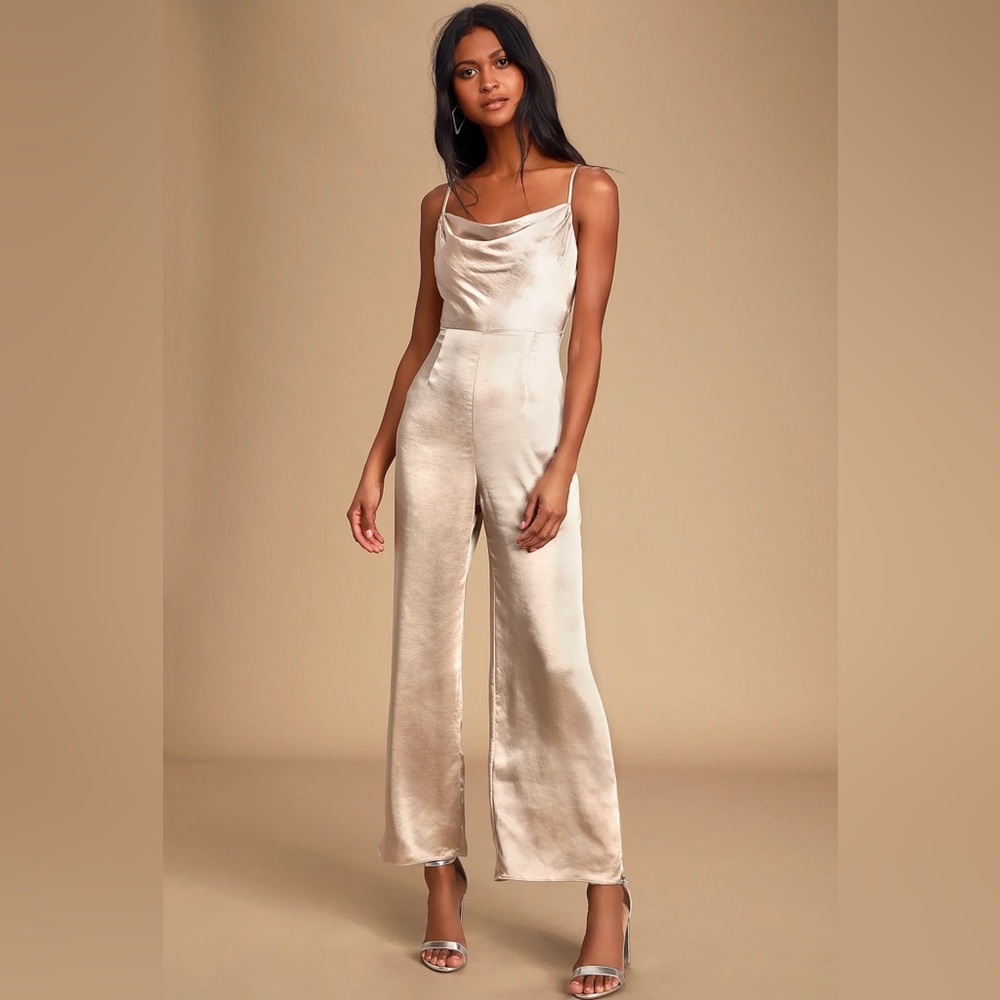 Lulu’s Lush Champagne Jumpsuit